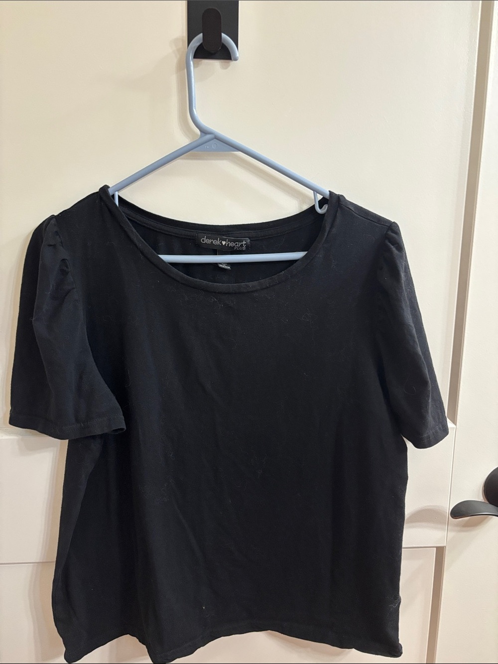 Derek Heart Black Short Sleeve Scoop Neck Top
